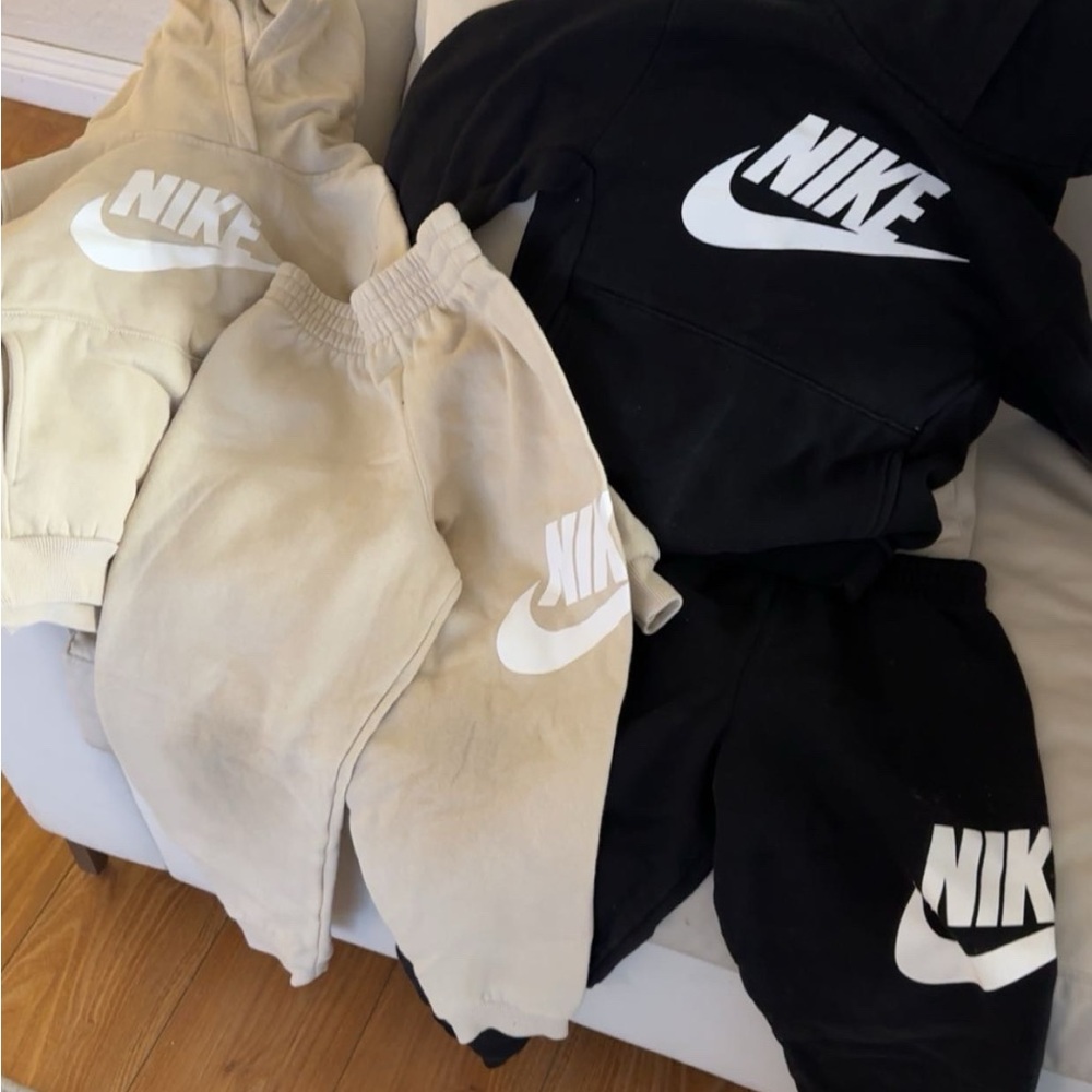Nike Kids Black and Beige Joggers
